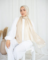 Lined Crinkle Satin – Light Beige